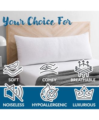  Standard Size Terry Cotton Waterproof Pillow Protector with Zipper - White (4 Pack)