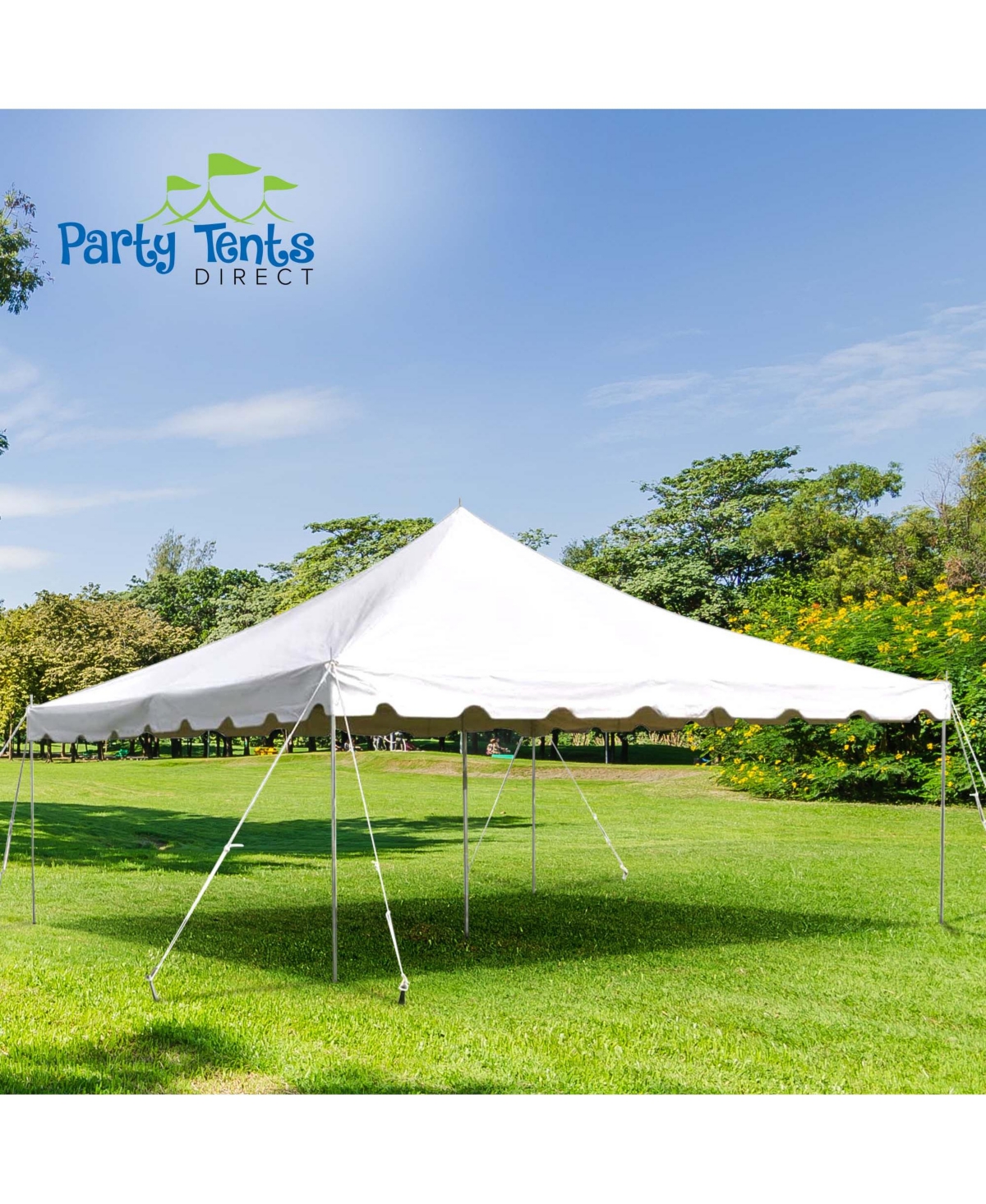 Party Tents Direct 15'x15' Weekender Standard Canopy Pole Tent - Easy Up Canopy Tent With 50 Person Capacity - Outdoor Canopies for Parties, Weddings