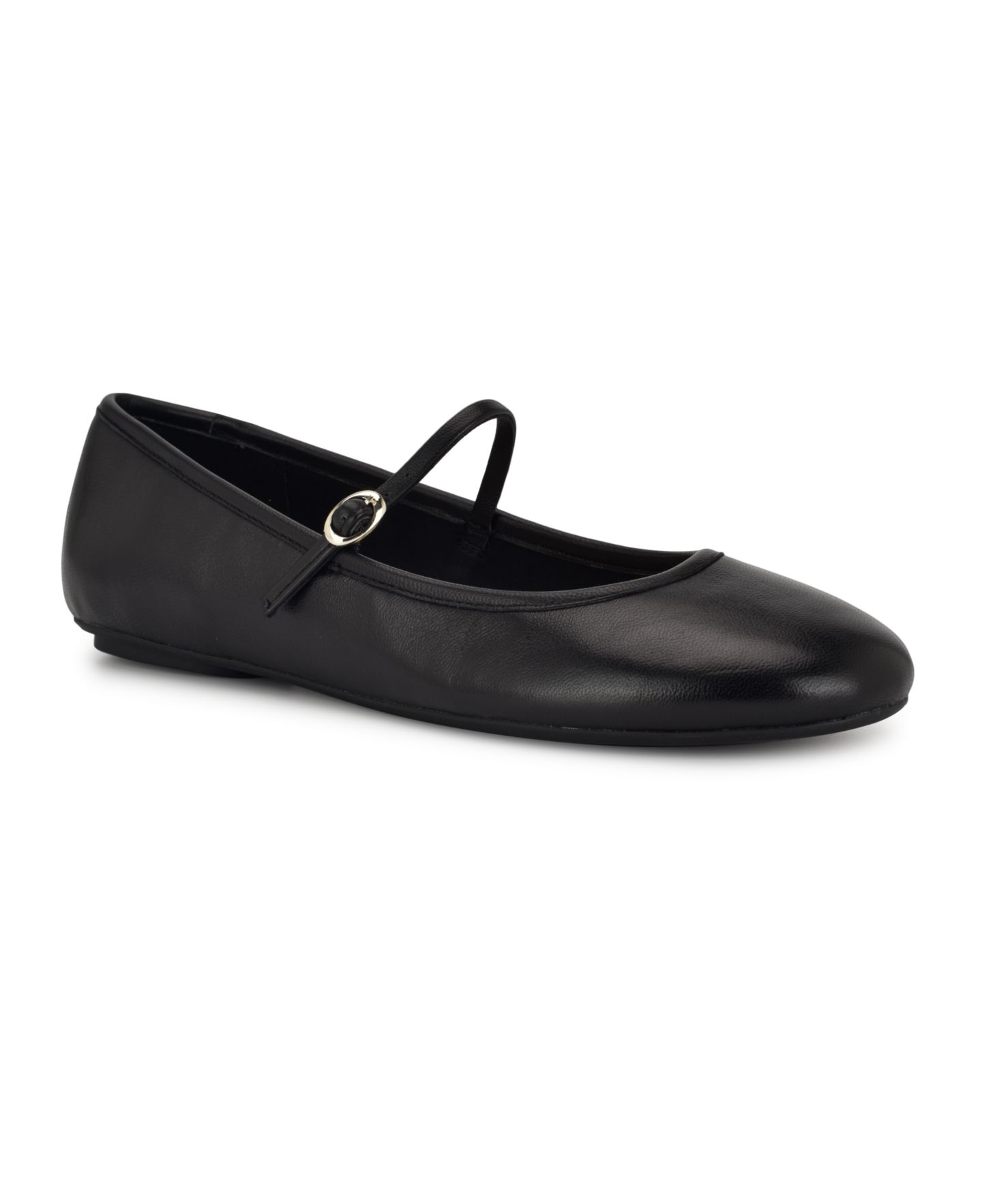 Женские балетки Мэри Джейн Nine West Classik, цвет: Чёрный кожаный — фото 1