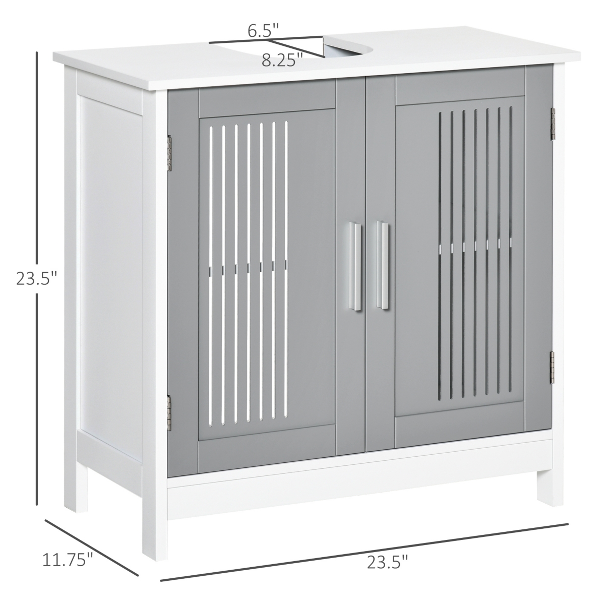 Kleankin Bathroom Under Sink Cabinet Vanity Unit w/ Adjustable Storage Shelves