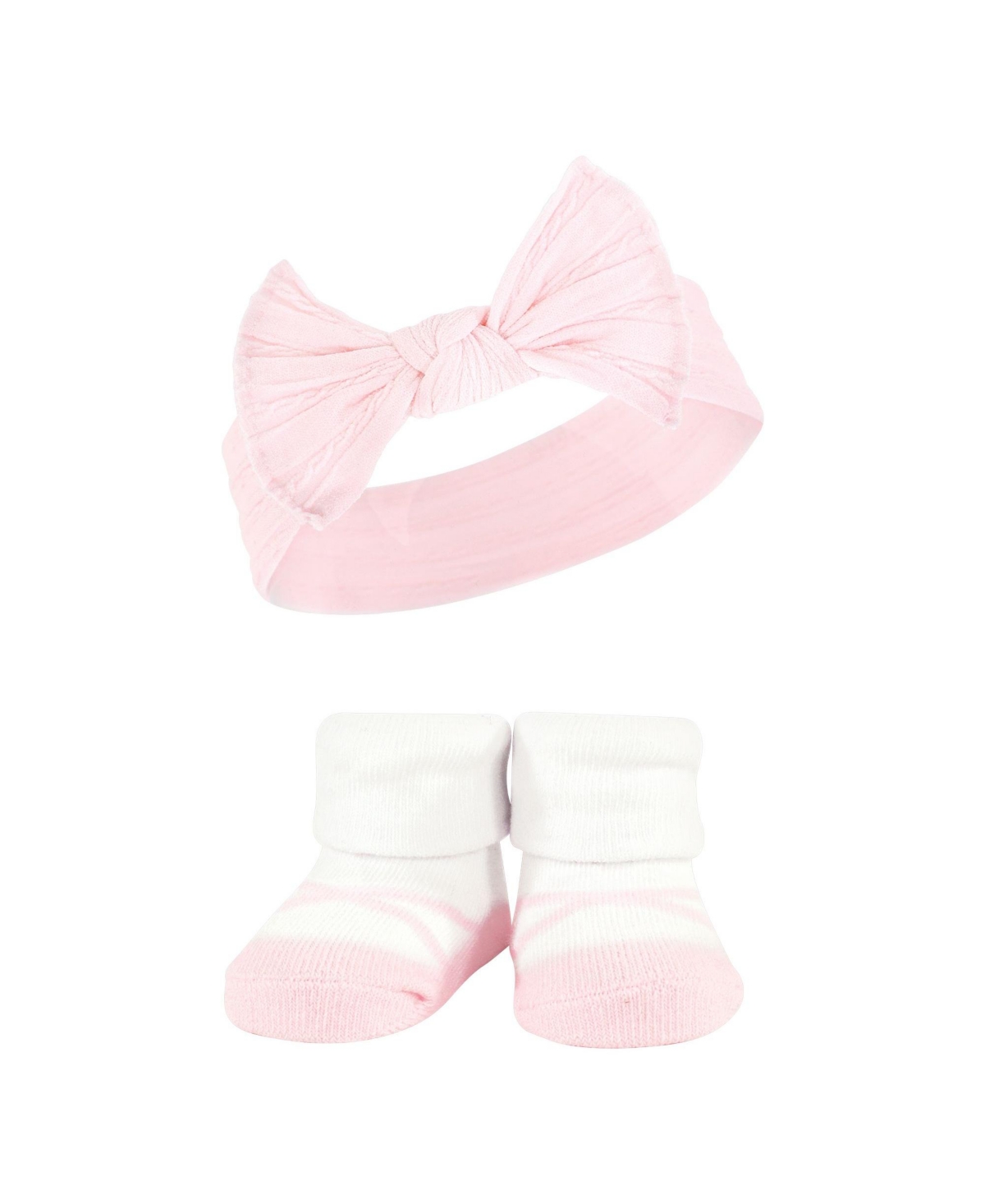 Hudson Baby Baby Girls Headband and Socks Giftset, One - Pink taupe