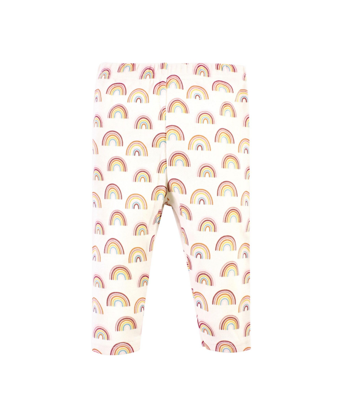 Hudson Baby Baby Girls Cotton Long-Sleeve Bodysuit, Pant and Shoe Set,- Sunshine rainbows