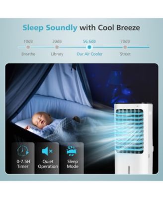 4-in-1 Evaporative Air Cooler with 12L Water Tank and 4 Ice Boxes-White