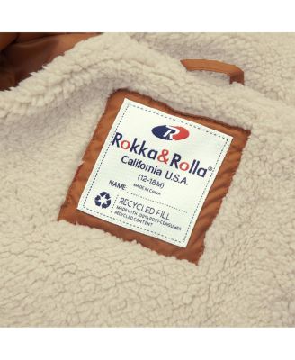 Baby Boys Sherpa Fleece Lined Puffer Jacket 6-24M