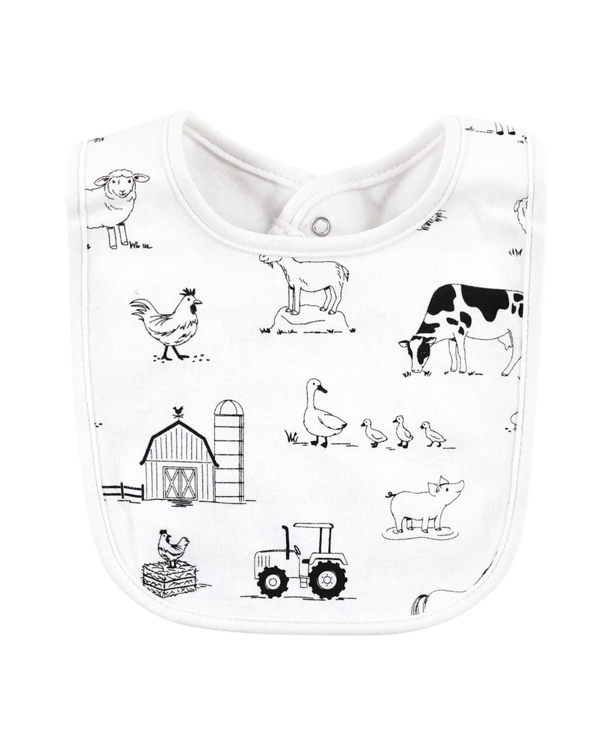 Hudson Baby Unisex Baby Cotton Bibs, Neutral Farm, One Size