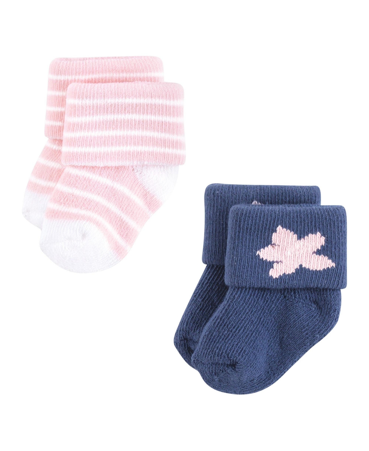 Hudson Baby Baby Girls Cotton Rich Newborn and Terry Socks,- Pink dolphin