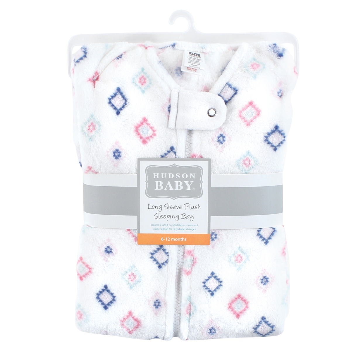 Hudson Baby Baby Girls Plush Sleeping Bag, Sack, Blanket,- Long sleeve diamond
