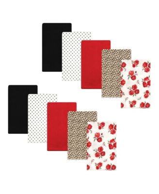 Hudson Baby Girls 10Pk Flannel Burp Cloth - Rose leopard 26$