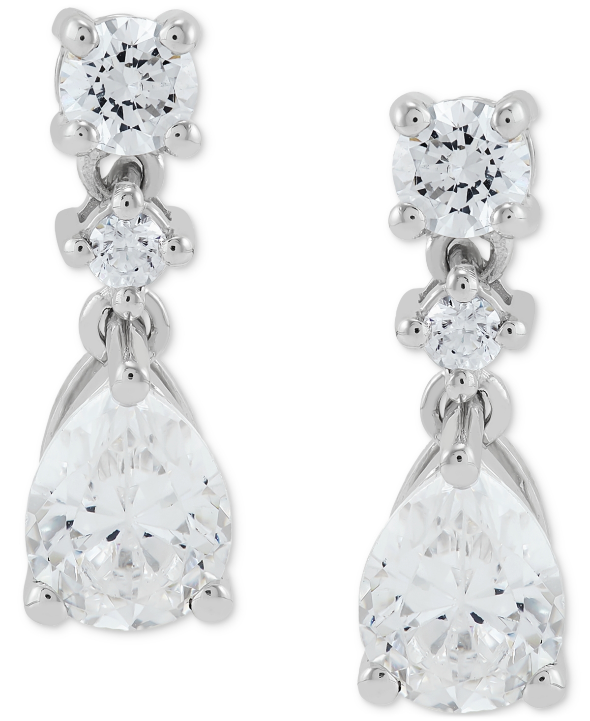 Grown With Love Lab Grown Diamond Pear & Round Drop Earrings (2 Ct. T.w.) In 14k White Gold In White Gold