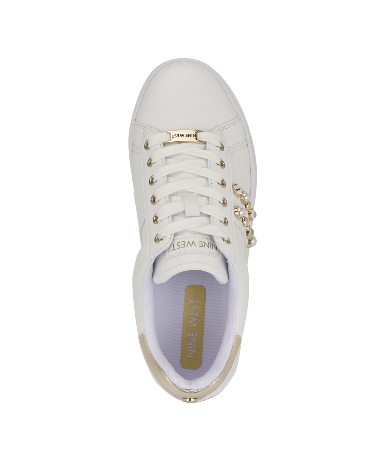 Nine West Women's Gripes Lace-Up Platform Sneakers -Gold