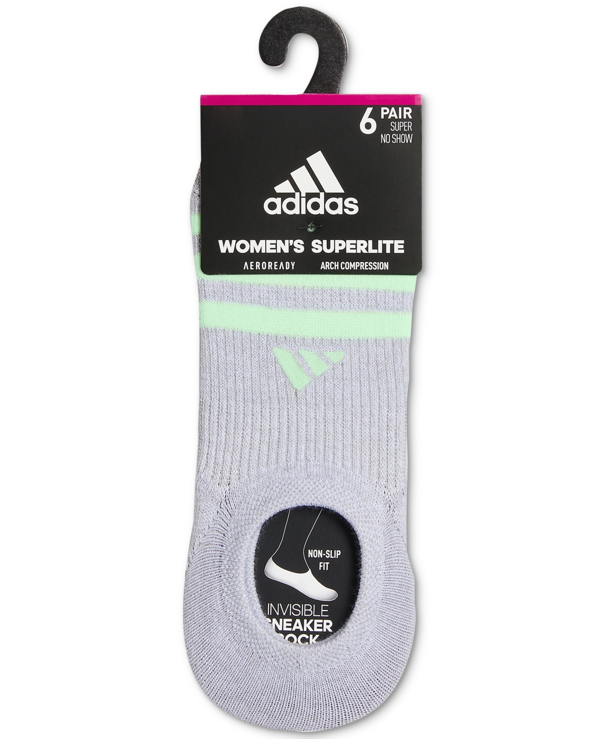 Adidas Originals Women's 6-pk. Superlite 3.0 No Show Socks In Gray