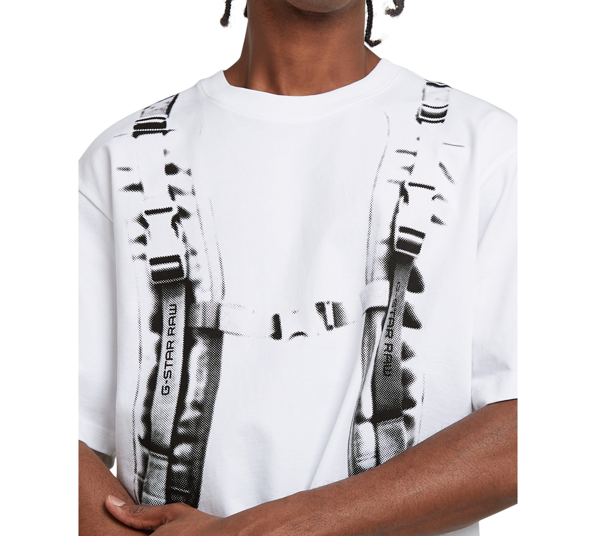 G-Star Raw Men's Oversized Backpack-Graphic Short Sleeve Crewneck T-Shirt