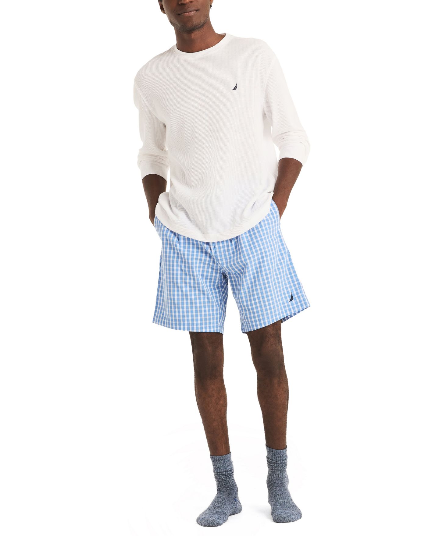 Пижамные шорты Poplin для мужчин — Nautica, цвет: Синий — фото 4