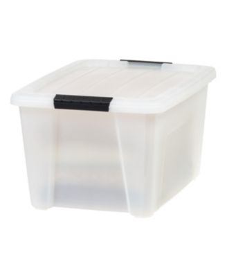 USA 8 Pack 33 Quart Stackable Plastic Storage Bins with Lids and Latching Buckles, Pearl, Containers with Lids and Latches