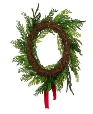 Christmas Cottage Wreath, 24 Inches