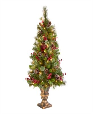 National Tree Company Iced Berry Pine Entrance Tree, 4 feet.