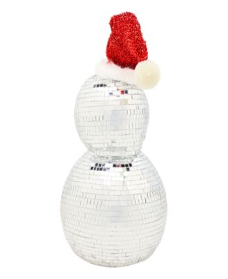 National Tree Company Disco Snowman with Santa Hat, 12 Inches