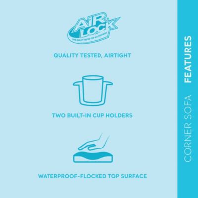 Inflatable Corner Living Room Air Mattress Sectional Sofa Couch, Gray