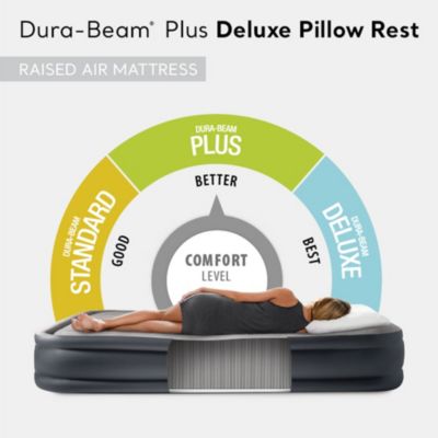 Dura Beam Plus Deluxe Blow Up Air Mattress Bed with Built In Pump, King