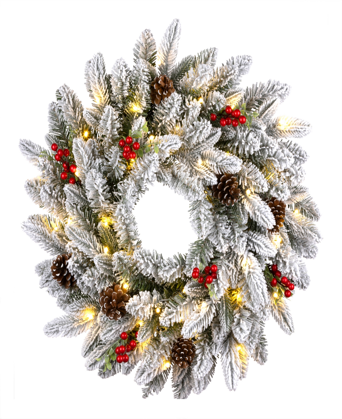National Tree Company Snowberry Pine Wreath, Inches