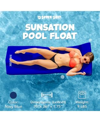 Sunsation 1.75" Thick Foam Lounger Swimming Pool Float, Navy Blue