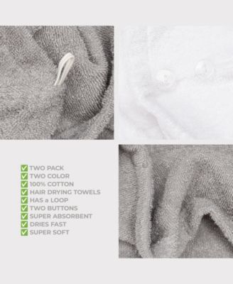 2-Pack Hair Drying Towels, 26" x 13"