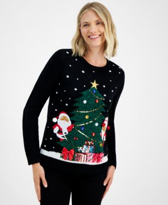 Holiday Lane Women s Mr. and Mrs. Claus Crewneck Sweater Created for Macy s Macy s