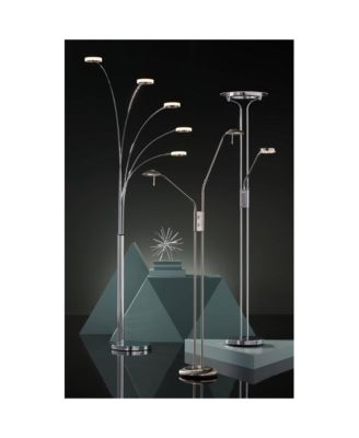 Casper Traditional Pharmacy Floor Lamp 63" Tall Brushed Nickel 2-Light LED Adjustable Arm Swivel Head for Living Room Bedroom