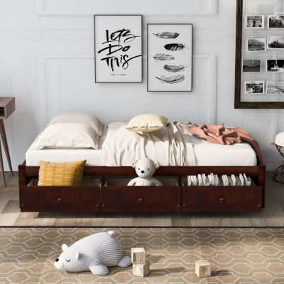 Twin Size 3 Drawers Platform Storage Bed Frame