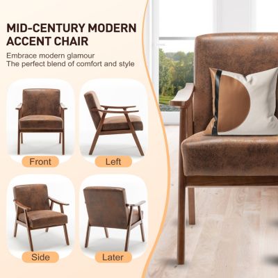 Mid-Century Velvet & Wood Accent Chair for Comfort and Style