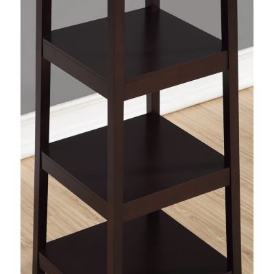 Coat Rack w/ 3-Tier Storage Shelves in Espresso Finish
