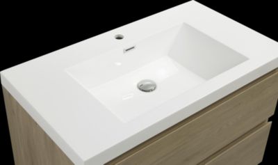 Streamdale Floating Vanity with Resin Sink in Oak