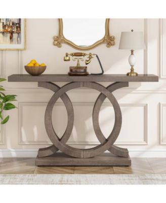 55-Inch Wooden Console Table with Unique Base – Farmhouse Entryway Table