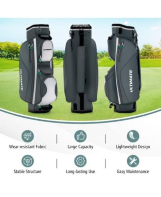14 Dividers Golf Cart Bag with 7 Zippered Pocket