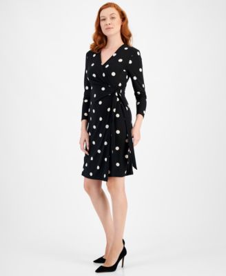 Women's Printed 3/4-Sleeve Wrap Dress