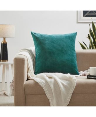 Solid Velvet Decorative Pillow Cover, Front & Back Velvet, 22" x 22"