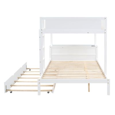 Streamdale Full/Full Bunk Bed with Trundle, Desk, and Storage