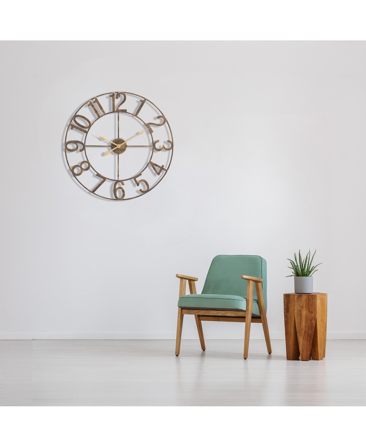 Sorbus Large Wall Clock for Living Room Decor - Numeral Wall Clock for Kitchen - inch Wall Clock Decorative (Gold)