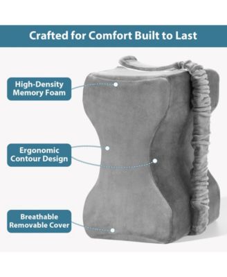 Side Sleepers Leg Hip Spine Support Ergonomic Wedge Cushion Memory Foam Knee Pillow with Washable Cover