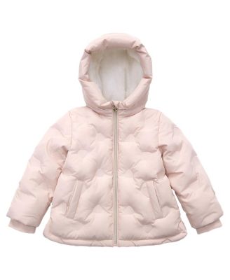 Toddler Girls Fleece Lined Heart Puffer Jacket 2T-5T