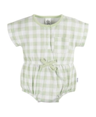 Baby Girls Sleeveless and Short Sleeve Romper, 2 Pack