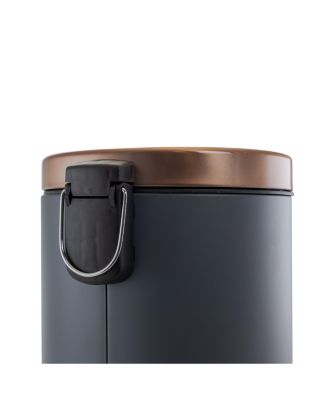 12 Liter Stylish Grey and Copper Soft Pedal Office, Kitchen and Bathroom Trash Bin