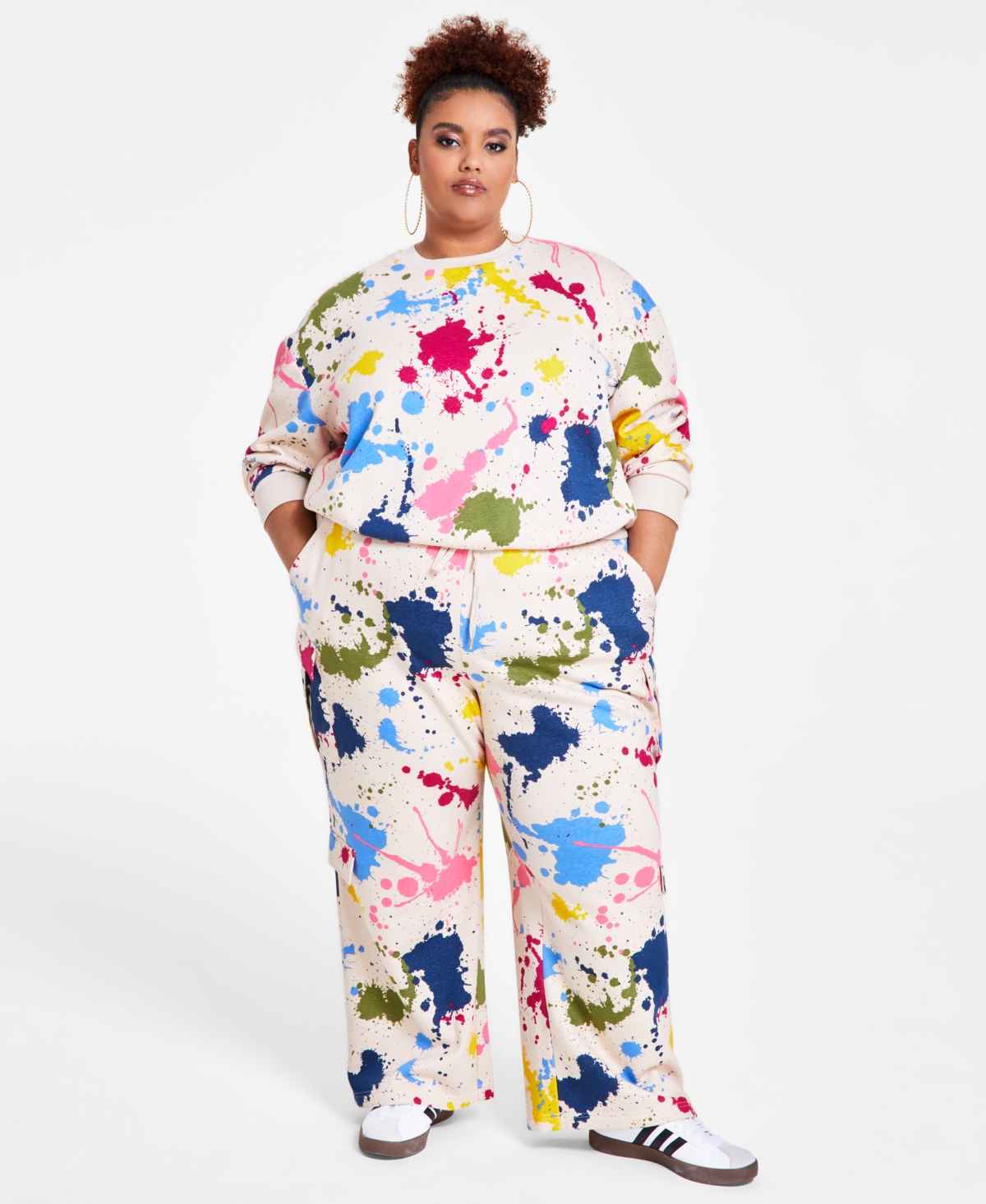 Nina Parker Trendy Plus Size French Terry Sweatshirt