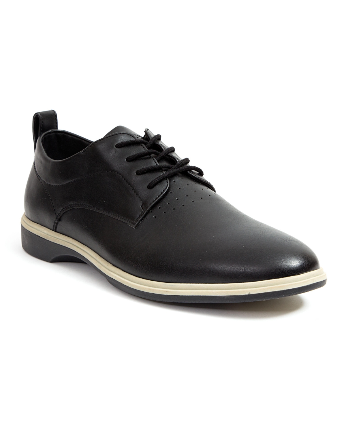 Deer Stags Lisbon Mens Lace-up Faux Leather Oxfords In Black,grey