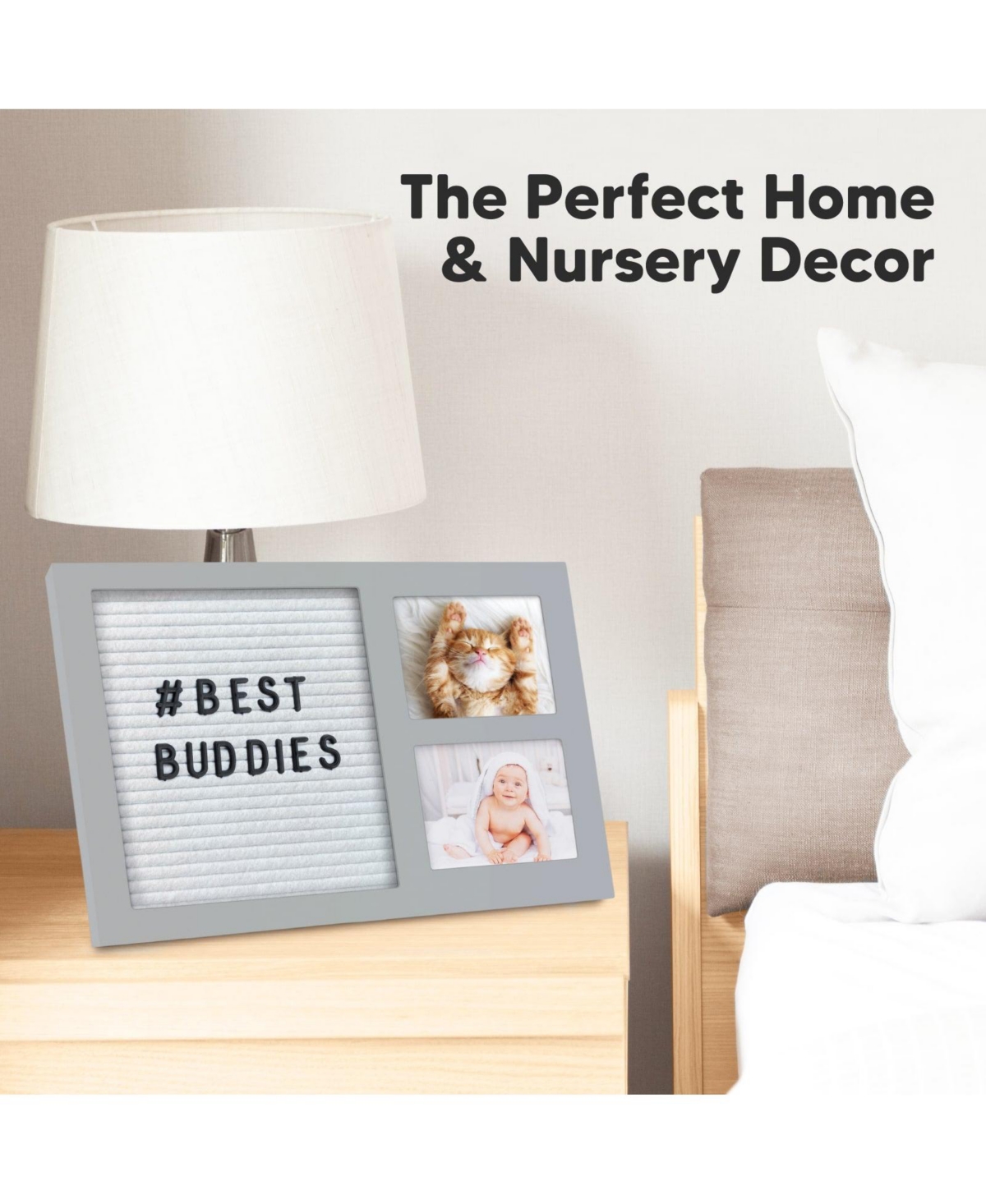 KeaBabies Heartfelt Baby Picture Frame Keepsake with Letterboard, 12x8 Ultrasound Picture Frames, Baby Gifts for Newborn