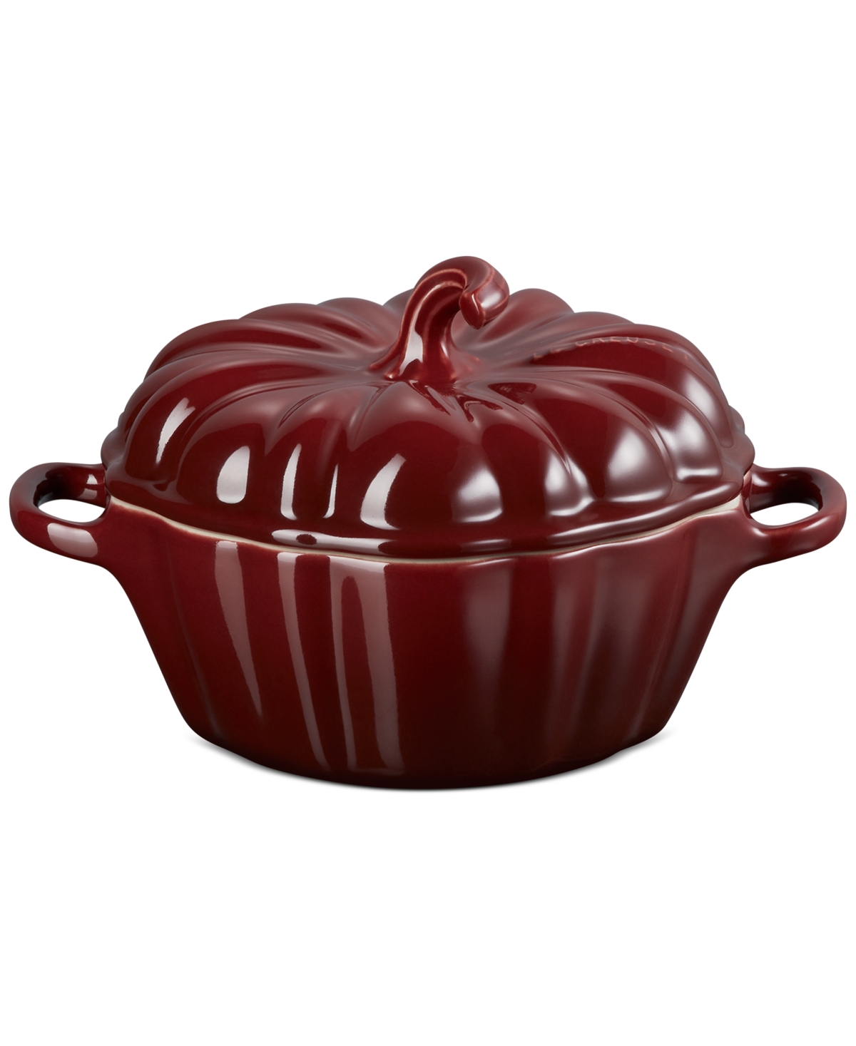 Le Creuset Stoneware Figural 12-oz. Pumpkin Petite Cocotte In Burgundy
