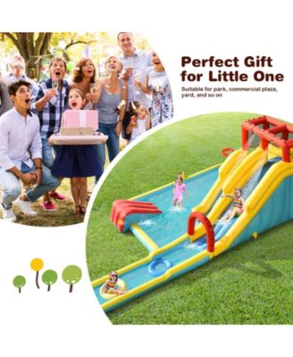 7-in-1 Inflatable Dual Slide Water Park Bounce House Without Blower