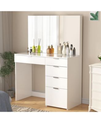 Modern Vanity Table Vanity Desk with 5 Drawers