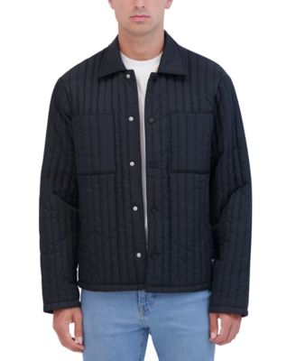 Men's Slim-Fit Vertical Quilted Shirt Jacket