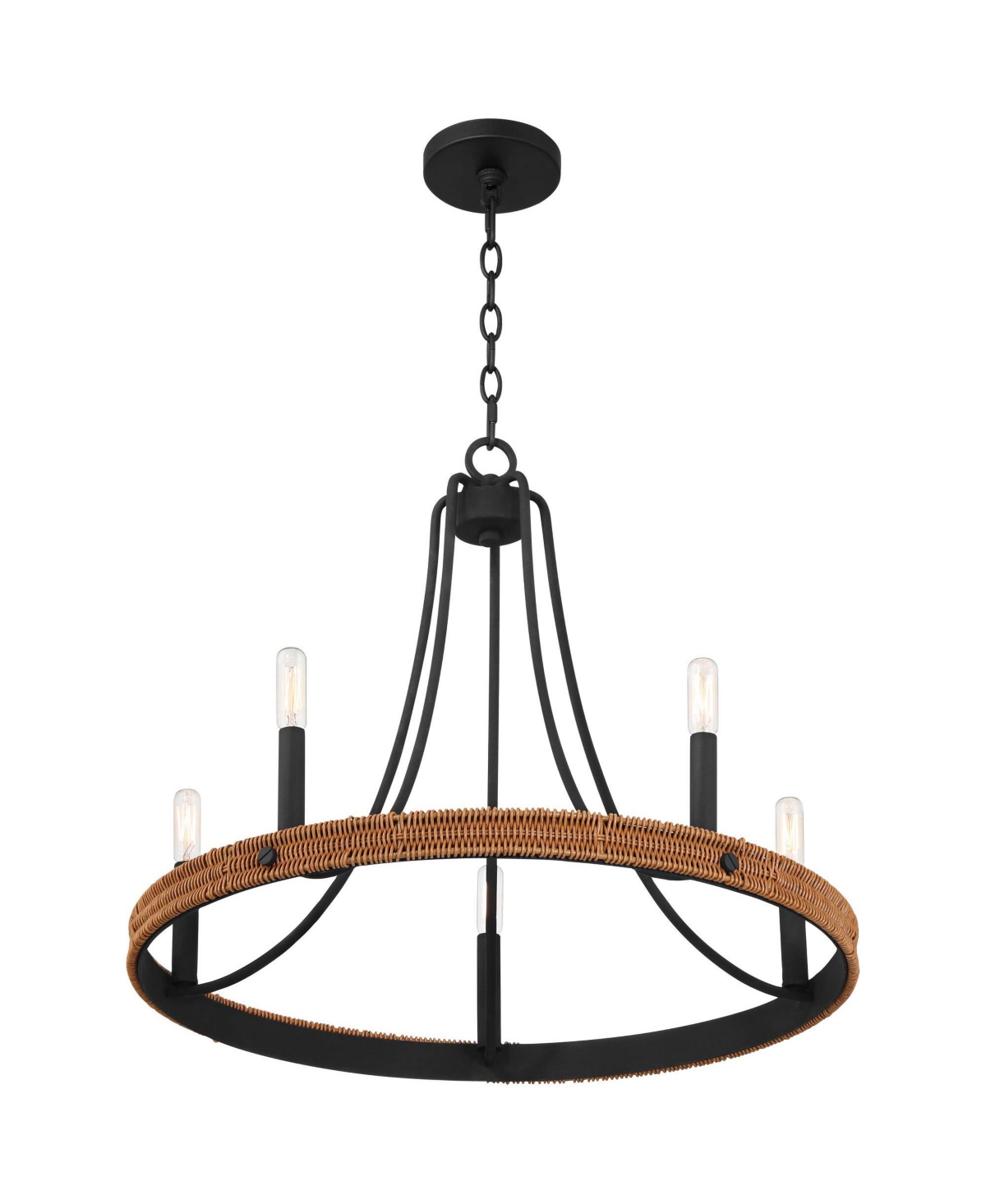 Franklin Iron Works NavarroWagon Wheel Chandelier 24 1/2